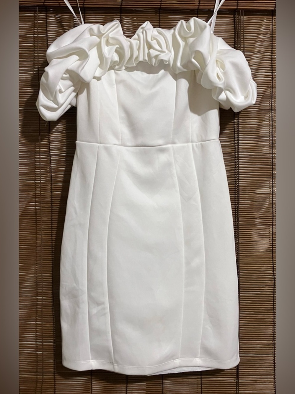 Windsor White Ruffled Off-Shoulder Mini Dress